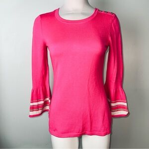 Lilly Pulitzer Bright Hot Pink Bell Sleeve Sweater Women’s Size Small